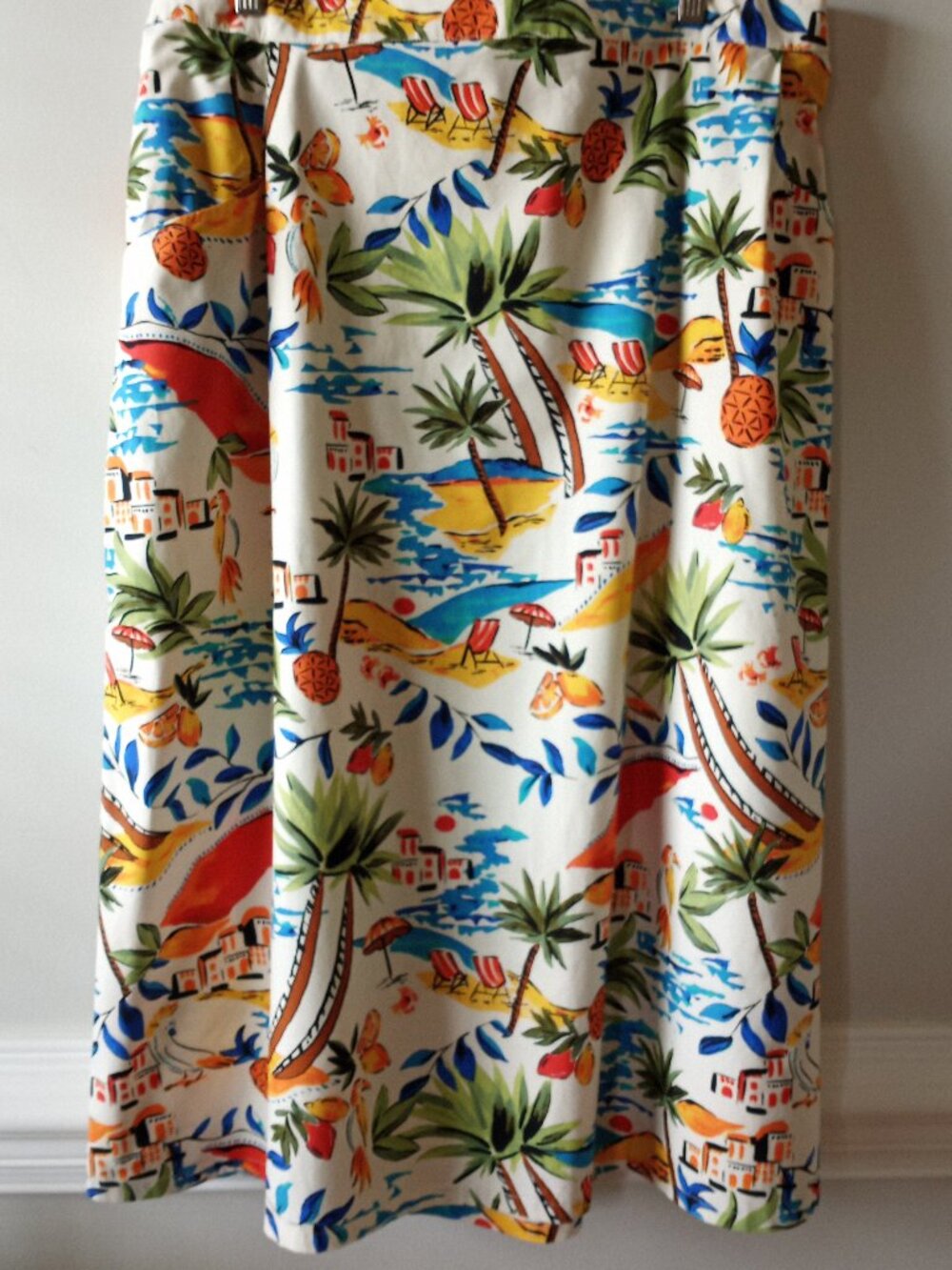 St. John's Bay 1X Tropical skirt Pockets 100%Cotton NWOT